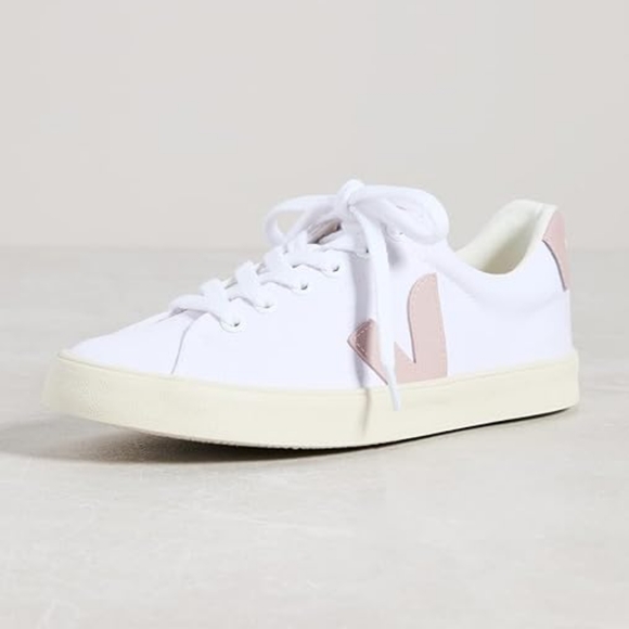 New!! VEJA - Women's Esplar Sneakers, White/Babe, Size 5 - Picture 5 of 7